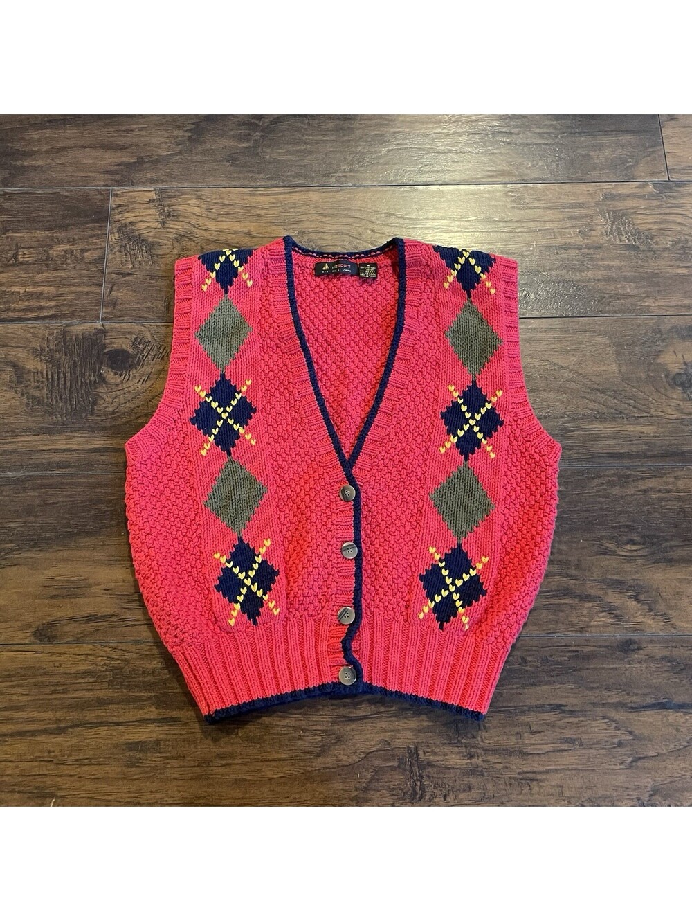 Vintage Liz Sport Sweater Vest Medium Colorful Liz Claiborne 90s